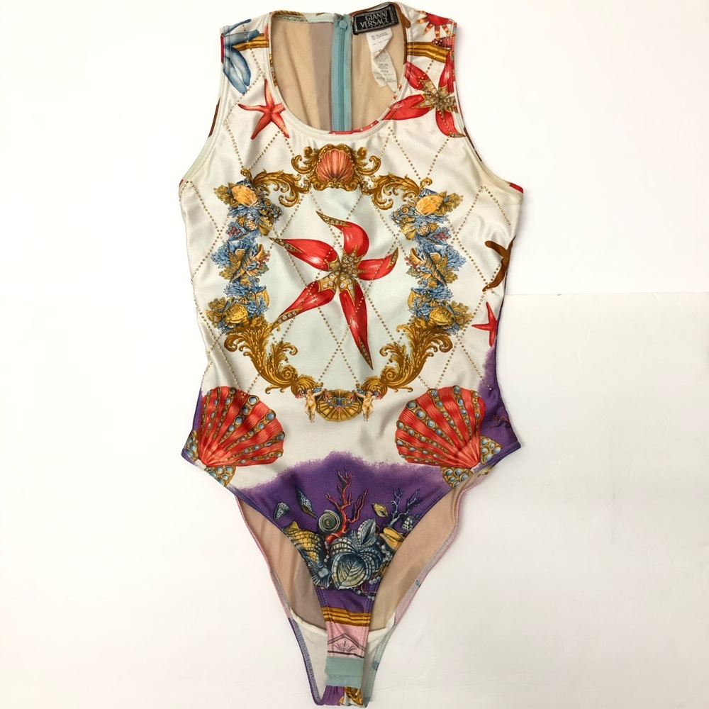 GIANNI VERSACE studded bodysuit Seashell size from S/S 1992